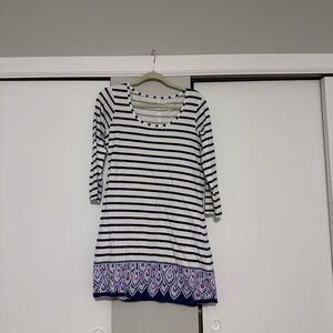 Lilly Pulitzer Blue and White Striped Top
